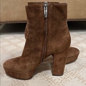 Gianvito Rossi Brown Heeled Boots with Suede Finish